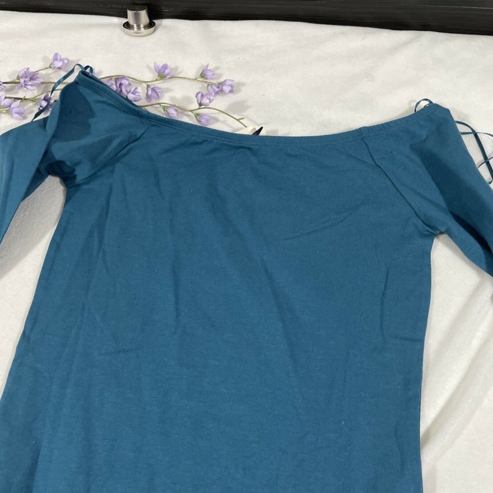 NWT Aeropostle [ Medium‎ ] Long Sleeve Basic Bodysuit in Peacock Blue - Picture 9 of 11